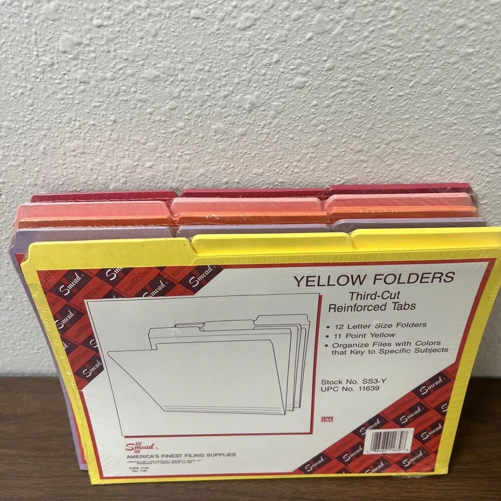 Lot Of‎ 5 Smead Third Cut Legal Size File Folders 3 Tabs Filing System Organize